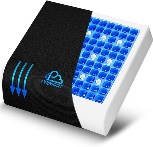 Premium Large Gel Seat Cushion, Memory Foam Seat Cushion for Recliner, Wheelchair, Office Chair, Car, Floor, Dining Chair, Sciatica, Coccyx, Back Pain & Pressure Sore Relief, Design with Ventilation