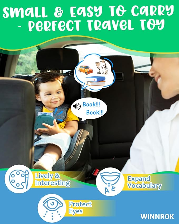 Talking Flash Cards for Toddlers 6 Songs 224 Words, Montessori Learning Toys for Kids Ages 1 2 3 4 5 6 Year Old, Autism Sensory Toys for Children, Gifts for Daughter Son Birthday Easter Christmas