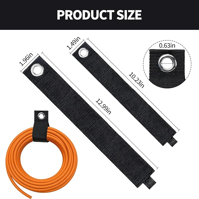 Heavy-Duty Extension Cord Holder 3-Pack, Two Sizes, Durable Nylon Cable Organizer Straps for Hanging Cables，Cords, Hoses, Ropes，Tools and Outdoor Organization