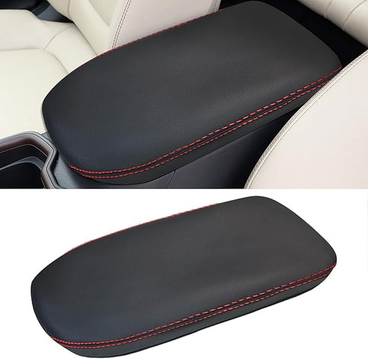 SUNBREATH Compatible with Center Console Armrest Cover for Toyota RAV4 2019 2020 2021 2022 2023 2024 Leather Arm Rest Storage Box Lids Cushion Protector Pad