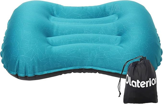 Olaterior Ultralight Inflatable Camping Pillow, Compressible, Compact, Comfortable, Ergonomic Inflating Pillows, Portable Travel Air Pillow for Outdoor Camp, Hiking, Backpacking & Airplane Travel