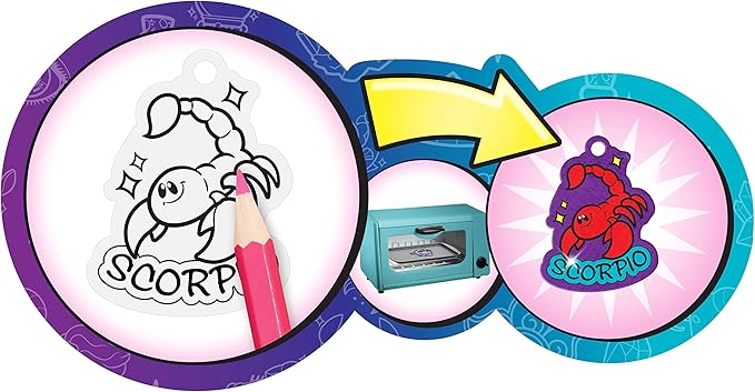 Just Play Shrinky Dinks Astrology Set, 50 Pre-Cut Shrinky Dinks, Kids Arts and Crafts Activity Set, Kids Toys for Ages 5 Up, Amazon Exclusive
