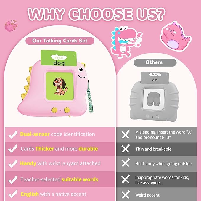 Girls Toys Montessori Toys for 2 3 4 Year Old, Talking Flash Cards with 510 Sight Words, Sensory Toys for Toddlers 2-4 Autism Children, Speech Therapy Preschool Learning Toys, Kids Ideal Gifts