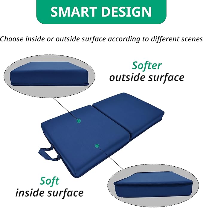 Garden Kneeling Pad,Bath Kneeler Pad,Memory Foam Knee Cushions for Gardening, Extra Thick Knee Pad, Water Resistant Prayer Pillow for Work, Yoga, Physical Therapy (Blue)