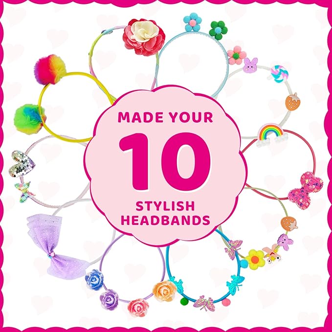 Ambesi DIY Headband Making Kit for Girls Ages 5-12 - Arts & Crafts Gift Set