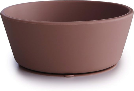 mushie Silicone Suction Bowl | BPA-Free Non-Slip Design (Cloudy Mauve)