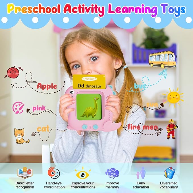 Pocket Speech Talking Flash Cards - 336 Sight Words Toddlers Montessori Audible Speech Buddy Early Learning Flashcards, Autism Sensory Toys Speech Therapy Materials for Toddler Age 3 4 5 Years Old P