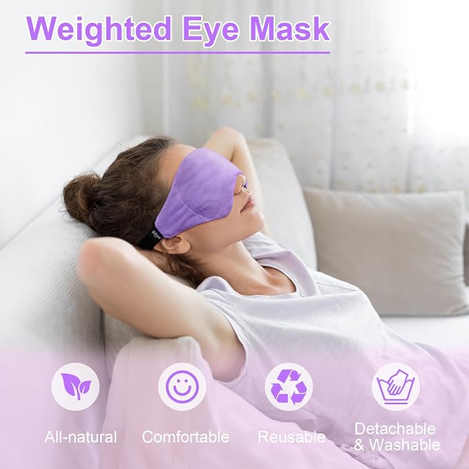 BeHoomi Heated Eye Mask Warm Compress for Eyes, Weighted Eye Mask for Sleeping, Microwave Hot Compress for Eyes Relaxation, Reusable Sleep Mask for Home, Office, Stocking Stuffers (Rosemary)