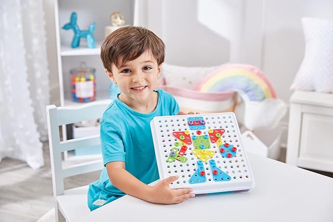 Kidoozie Create & Construct Building Kit, S.T.E.A.M Mosaic Art Activity for Children Ages 3+