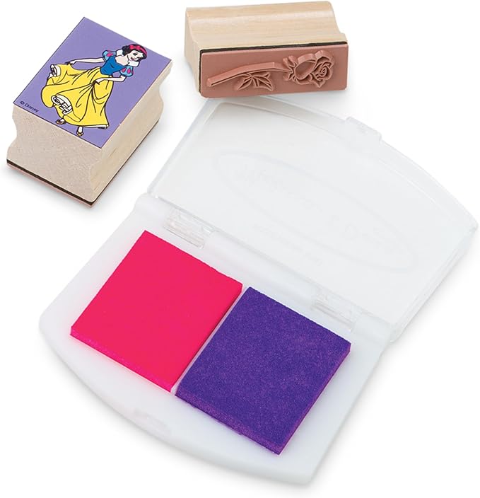 Melissa & Doug Disney Princess Wooden Stamp Set: 9 Stamps, 5 Colored Pencils, and 2-Color Stamp Pad