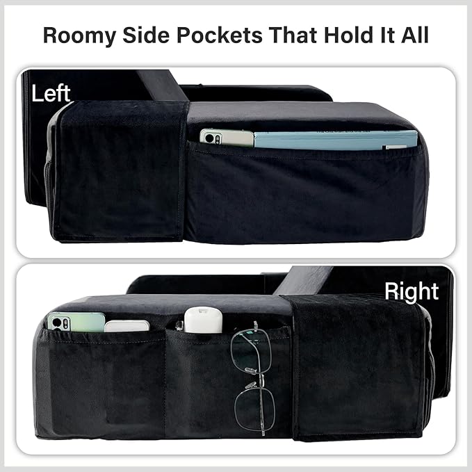 Vekkia 21" Adjustable Reading Pillow – 60° Ergonomic Wedge Backrest, 2 Large Side Pockets, Perfect for Tall Adults, Reading, TV, Gaming, Work, Nursing, Recovery