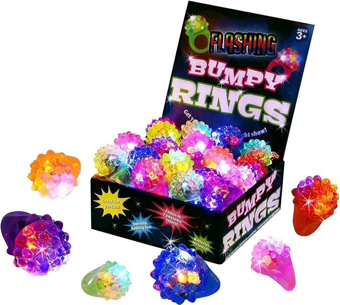 Kangaroo 18-Pack LED Light Up Rings | Neon Glow Rings for Kids & Adults | Party Favors for Birthday, Glow Parties & More