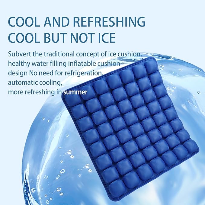 Inflatable Seat Cushion - Portable Travel Cushion for Airplane, Office & Camping - Adjustable Support with Pressure Dispersion to Prevent Discomfort & Bedsore-Grey