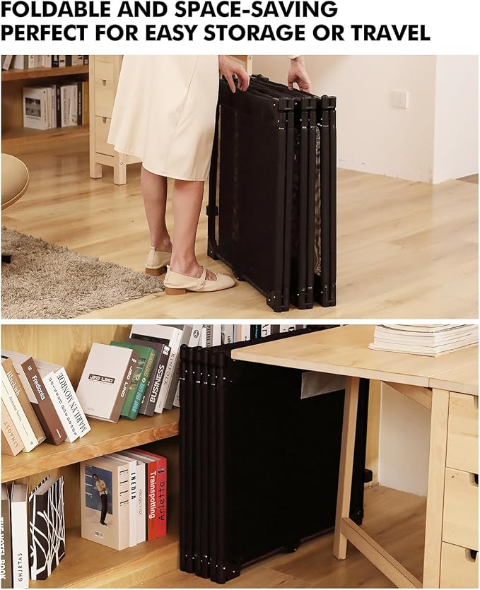 Extra Wide Baby Gate Playpen with Heat-Resistant Mesh,6 Panel Foldable Baby Fence,Indoor/Outdoor Safety Barrier,Dog Playpen & Fireplace Gate