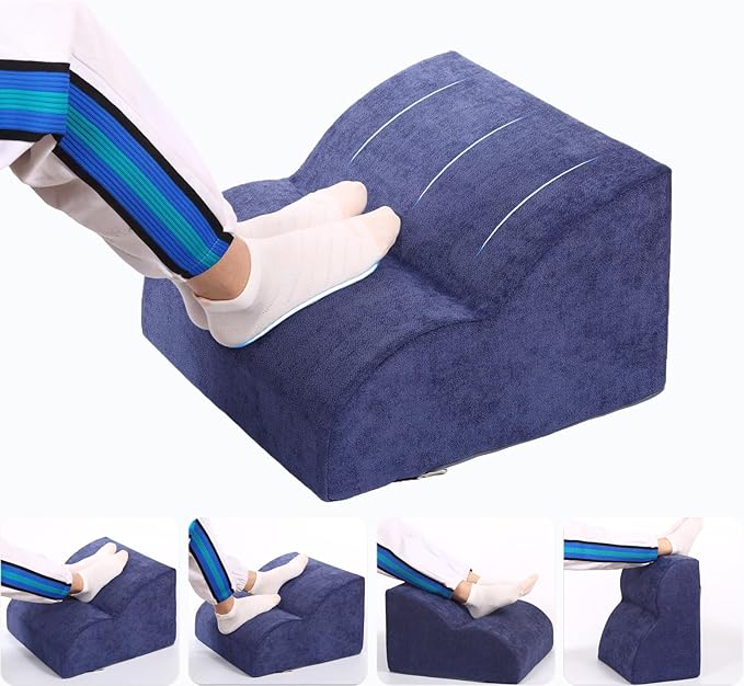 Foot Rest for Under Desk at Work.Multifunctional 3-Tier Foot Stool,with Washable Footrest.for Under Desk,Office Chair Gaming Chair & Sofa,Leg Elevation Pillow,Supports Posture (Dark Blue)