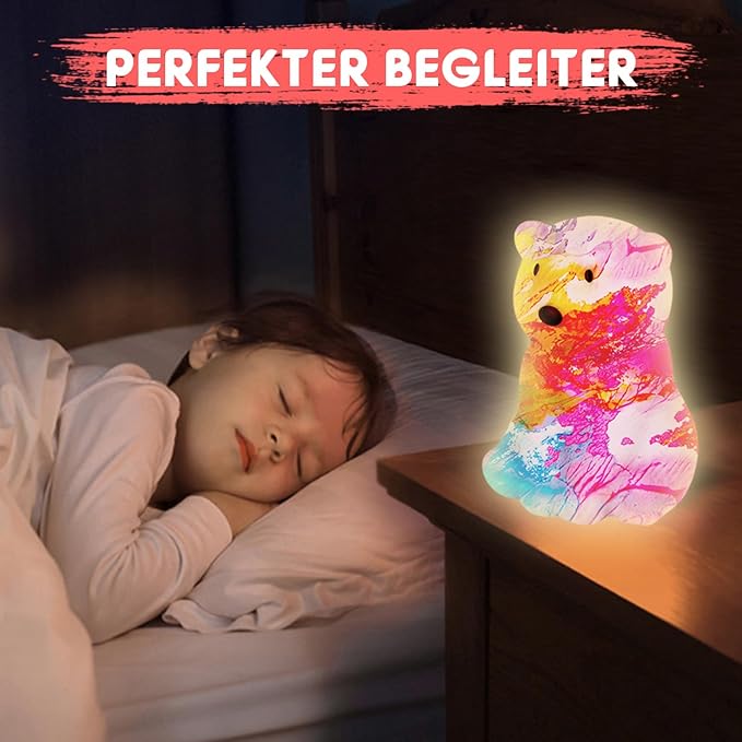 HOUDI Kids Stocking Stuffers for Girls, Bear Deer Kids Painting Set Night Light, Christmas Arts and Crafts for Kids Ages 8-12, Painting Kit for Kids 6-12, Gifts for Boys, 3 4 5 6 7 Year Old Girl Gifts