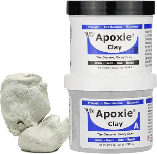 Aves Apoxie Clay - 2 Part (A & B) Self Hardening, Modeling Clay - 1 Pound White Apoxie Clay