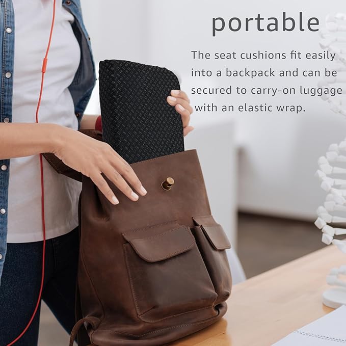 New Upgraded Portable Seat Cushion (15.7" x 11.8") Foldable Travel Cushion, for Airplane Seats, Camping, Stadium, Cinema, Garden Benches Seat Cushion
