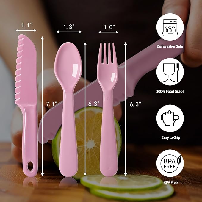 16Pcs Kids Plastic Spoons, Multicolor Toddler Utensils, Reusable Kids Silverware Set, BPA Free, Ideal Kids Cutlery Set for School Lunch, Camping, Travel, Party Favors, Dishwasher Safe