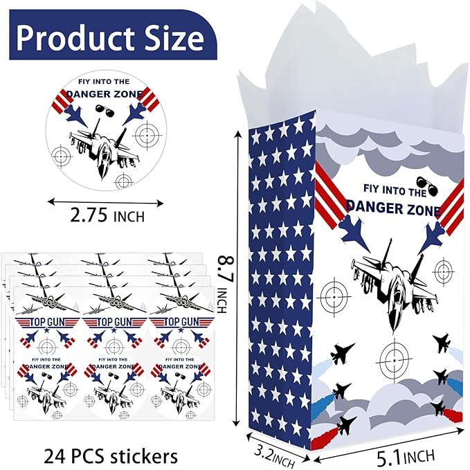 Fighter Jet Pilot Party Favor Bags Fighter Pilot Goodie Bags Fighter Jet Pilot Party Favors for Kids Fighter Jet Pilot Birthday Party Supplies