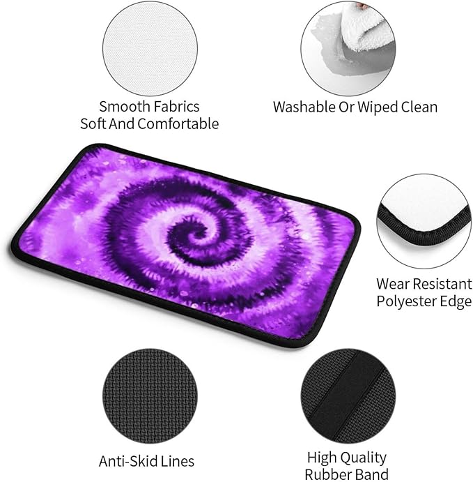 DORKEIXIA Purple Tie Dye Auto Center Console Armrest Pad Universal Car Center Console Cover Seat Box Cover for Sedan, Van, SUV, Truck Car Accessorie