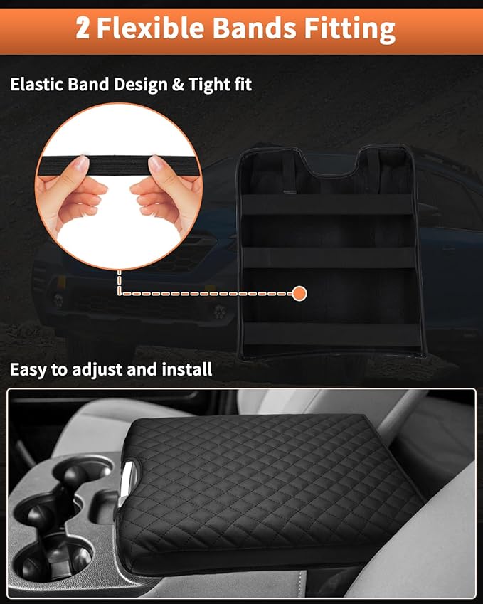 Shademax Center Console Cover for 2013-2018 Ram 1500 & 2013-2024 Ram 2500/3500/1500 Classic Accessories Armrest Cover Cushion Pad for Jump Seat Console Leather Armrest Seat Box Console Lid Protector