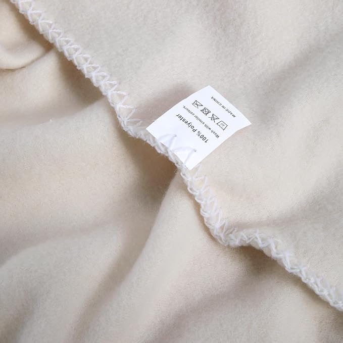 Fleece Throw Blankets 6 Pack Bulk Solid 50 x 60 inch Kids Blanket Lightweight Warm Soft for Pet Cozy Travel Blankets Airplane Small Throws Camping Gifts Cream Pink Room Decor