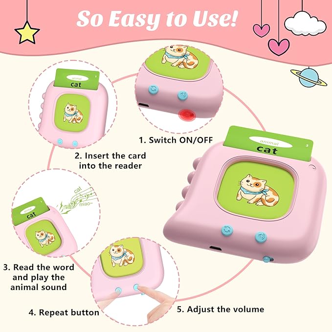 Talking Flash Cards,Toddler Flash Cards with 384 Sight Words, Montessori Toys,Autism Sensory Toys,Pocket Speech Therapy Toys,Learning Educational Toys Gifts for Age 1 2 3 4 5 Years Old Boys and Girls