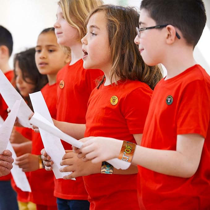 Frienda 60 Pieces Religious Knight Slap Bracelets with Button Pins Medieval Theme Wristbands Snap Bracelets Christian Pinback Buttons for Kids Christian Party Favors Sunday School Gifts