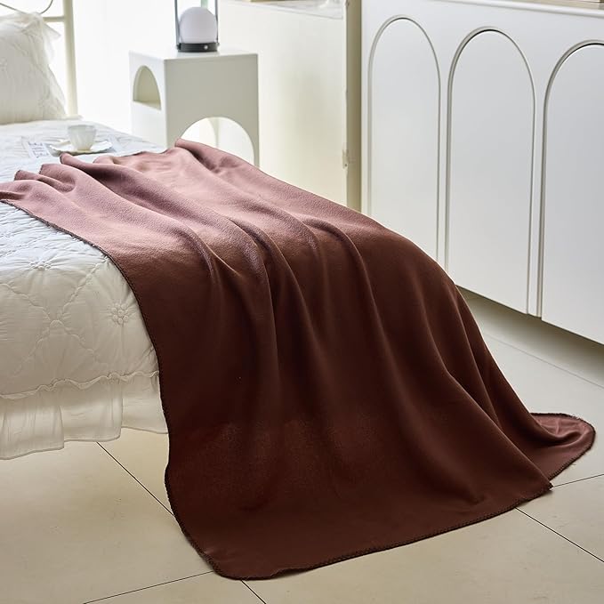 Fleece Throw Blankets Bulk Fleece Blankets Solid Wholesale Lightweight Warm Soft for Pet Bed Sofa Couch Office Wedding Gifts Travel Seasons 50x60 Inches Pack of 6 Chocolate Brown
