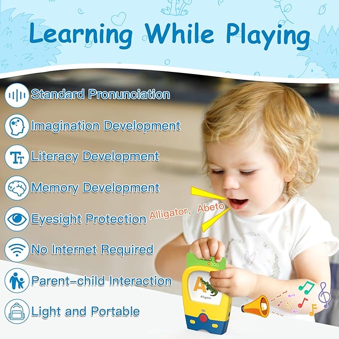 Toddler Talking Flash Cards with 400 Sight Words Toddler Toys for 1 2 3 4 5 Year Old Boys and Girls-Montessori Toys,Speech Therapy,Autism Sensory Toys Learning Educational Toys