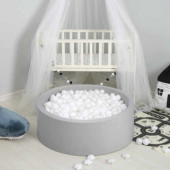 GOGOSO White Ball Pit Balls with Star Balls - Crushproof Plastic Balls for Babies Toddlers Kids Children for 1 2 3 4 5 Years Old,Friendship Bracelet,2.15inches 100pcs