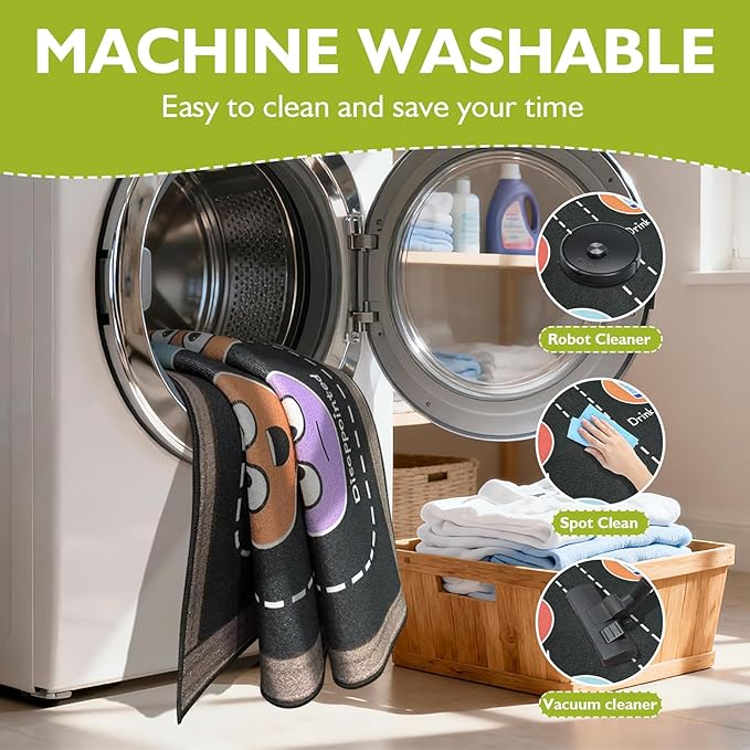 Classroom Rug Elementary 5x7ft for Playroom, Educational Smiley Face Kids Play Mat, Calming Corner Sensory Emotion Feelings Rug for Kidroom Nursery Bedroom, Non-Slip Washable(Black)