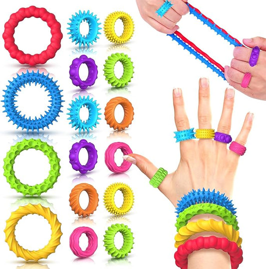 Fidegt Toys Sensory Bracelet for Kids: Spiky Fidget Rings for Autism - Anxiety Fidget Toys for Kids Adults Anxiety Relief Calm Down Toys for Classroom Party Favors