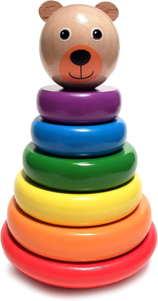 Baby Toys Wooden Stacking Rings - Bilingual Educational Toys for 2 Year Old | Learn Rainbow Colors in English & Spanish | Wood Building Blocks with Toddler Games Learning Activities Ebook
