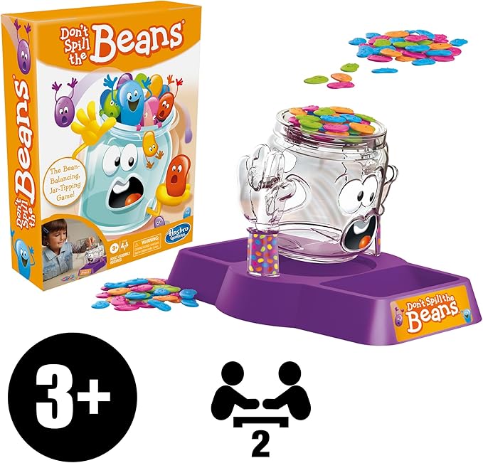 Hasbro Gaming Don't Spill The Beans Game | Balancing Board Game for Boys & Girls | Kids Preschool Games | Easter Gifts for Girls & Boys | 2 Players | Ages 3+
