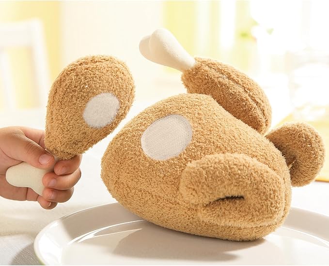 HABA Roast Chicken Soft Play Food, Pretend Play Toys for Kids Kitchen, 5-Piece Food Toys Set from Quality Fabric with Detachable Sections, Ages 3+