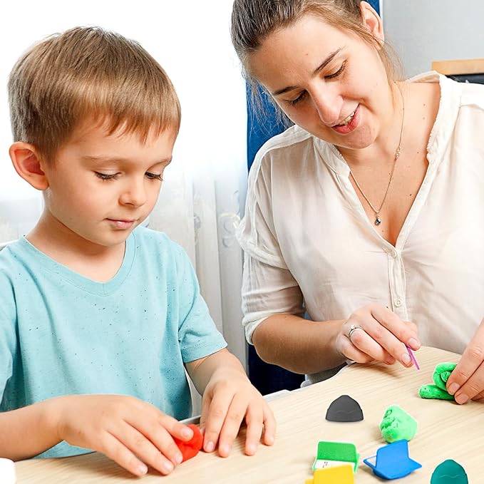 Poen 120 Pcs Air Dry Clay Kit Multi Colors Ultra Light Modeling Clay for Kids DIY Safe Soft Clay with Sculpting Tool Back to School Gift for Kids Adults Artists Art Crafts