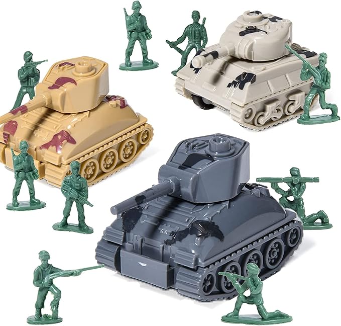 Golray Army Party Favors Camo Wristband Big Parachute Tanks Aircraft Keychain Army Men Soldier Figures Toys for Kids Boys Camouflage Military Camo Birthday Party Supplies Decoration Gift Bag Stuffers