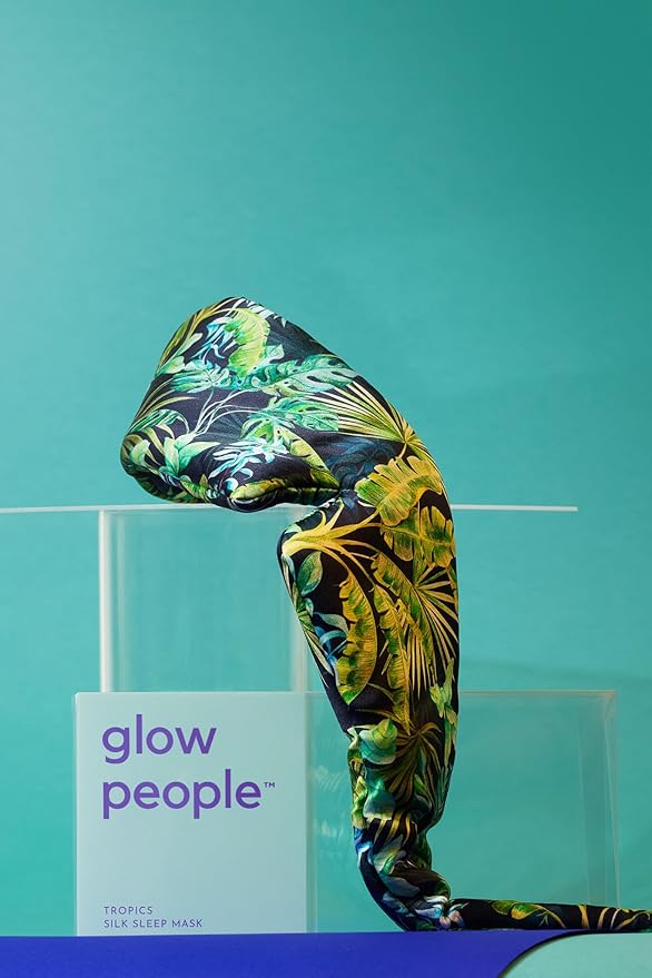 Glow People Silk Sleep Mask – 100% Mulberry Silk Eye Mask for Sleeping, Total Blackout, Cloud-Soft and Adjustable for Beauty Sleep and Travel - Tropics