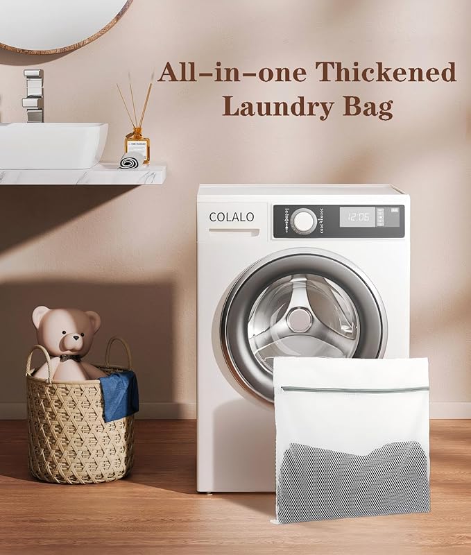 Guozcaray 3 Pcs 24 * 24 inch large laundry bag, laundry storage, washing machine bag with zipper mesh, travel storage and sorting bag for Clothes,Fitted sheets,Sweater, Shoes