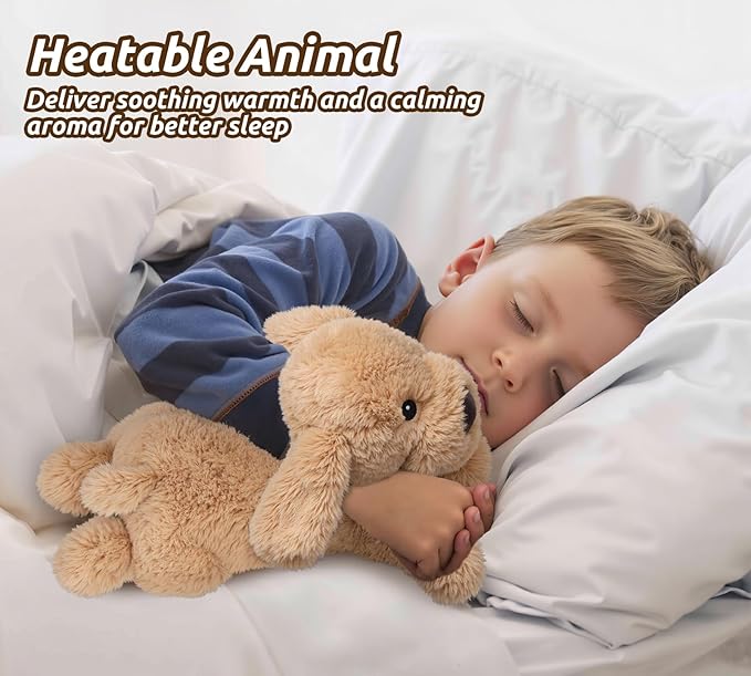 Dog Stuffed Animals, Microwavable Stuffed Animal Adorable Fluffy Puppy Plush for Warmth, Heatable Coolable Lavender Scent Puppy Plush Toy, Cute Soft Dog Plushies for Kids Adults Gift, Golden Retriever