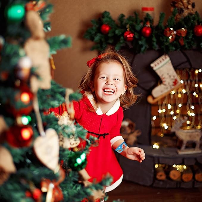 48 PCS Christmas Slap Bracelets Party Favors, Xmas Snap Bracelet Party Favors Supplies for kids&teens Gifts Teacher Classroom School Prizes Christmas Party