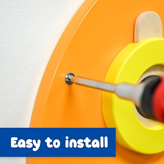 SPARK & WOW Caterpillar Activity Wall Panels | Yellow | Ages 18m+ | Montessori Sensory Wall Toy | 10 Activities | Busy Board | Toddler Room Décor