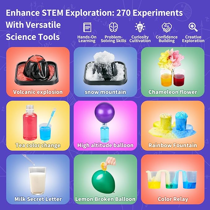 BATURU Science Kits for Kids 4-5-6-7-8-12- 270+ Science Experiments with Table & Smartphone Stand - Kids Science Kits Birthday Gift Ideas for Boys & Girls