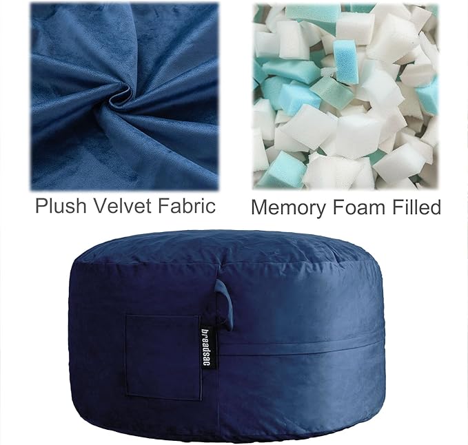 Bean Bag Chairs, Memory Foam Bean Bag Chair for Adults/Teens/Kids, High-Rebound Memory Foam Lazy Sofa Furniture for Living Room Bedroom College Dorm