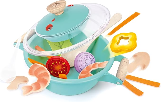 Hape Little Chef Cooking & Steam Playset | Toy Kitchen with Play Food and Accessories, for Children Ages 3+ Years