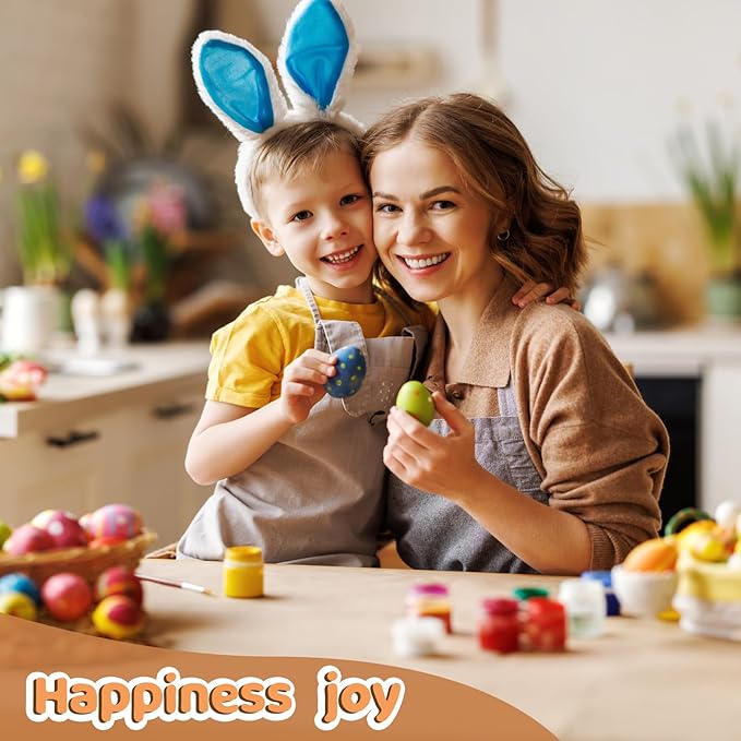 Fake Eggs, 10 Count Brown and White Wooden Easter Eggs for Painting and Crafts,Food Toys for Kitchen Play and Room Decor, Eggs for Nesting Boxes, Poultry Incubators