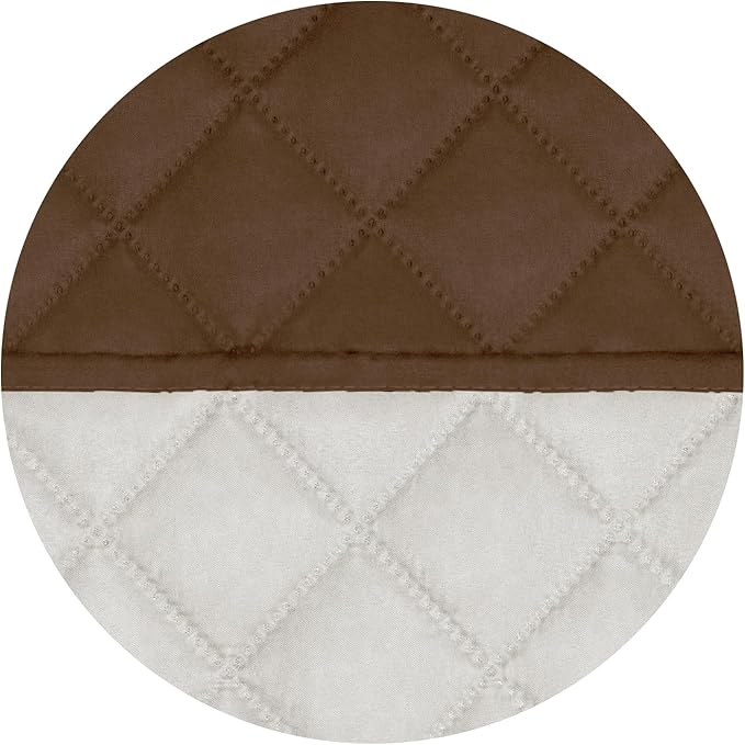 PureFit Reversible Quilted Sofa Cover, Water Resistant Slipcover Furniture Protector, Washable Couch Cover with Non Slip and Elastic Straps for Kids, Dogs, Pets (Sofa, Coffee/Ivory)