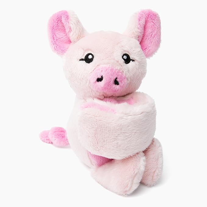 Hug Babies Cute Mini Plush Stuffed Animal Bracelet for Kids | Soft & Cuddly Portable Comfort Adorable On-The-Go Companion for Travel School & Adventures Ages 2+ (Harper The Pig)